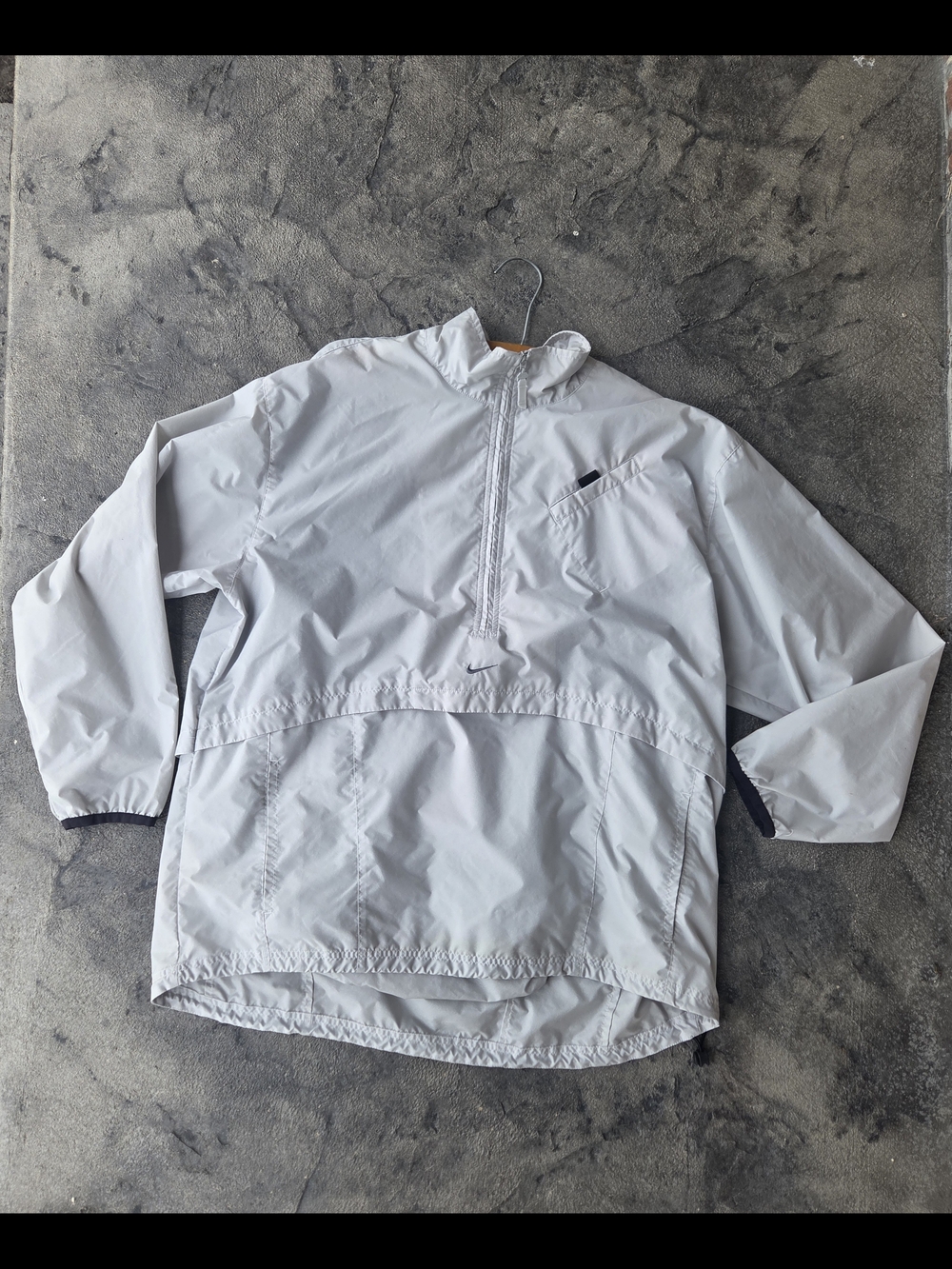 Nike Light Gray Pullover Windbreaker Anorak Hiking Waistpack CA#05553 Size Large